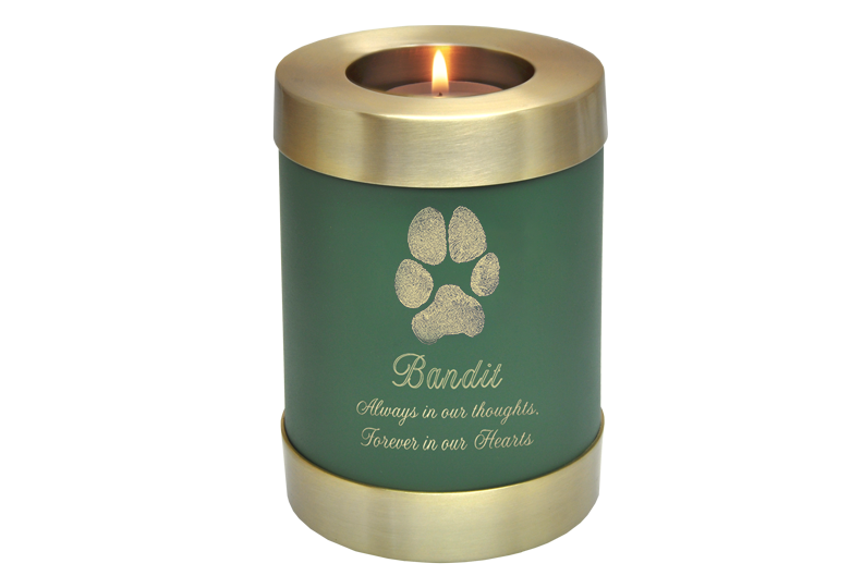 Paw Print Candle Urn - Green Image